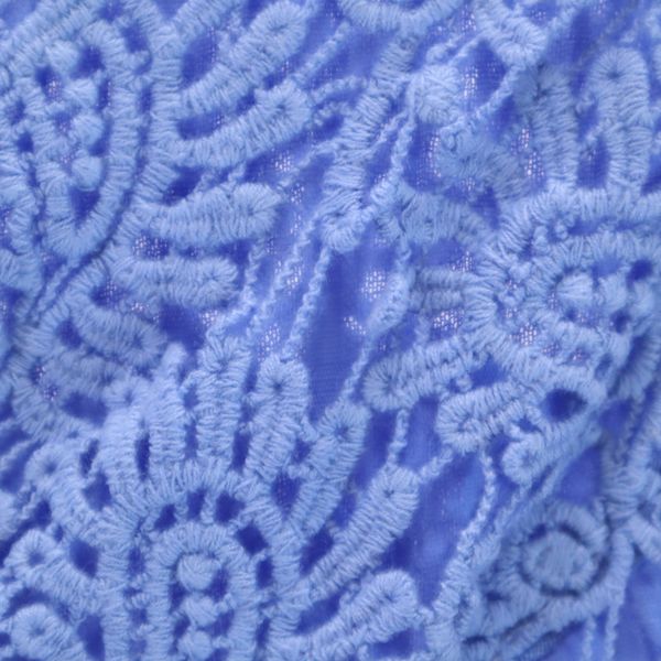 T・H COMPANY ノースリーブ レース切替 ブラウス M-L ブルー T・H COMPANY レディース