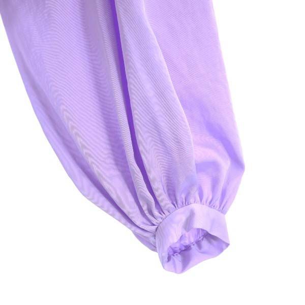 未使用 MiCi ミチ 長袖 ウエストマーク オープンカラーシャツ free パープル 開襟 レディース