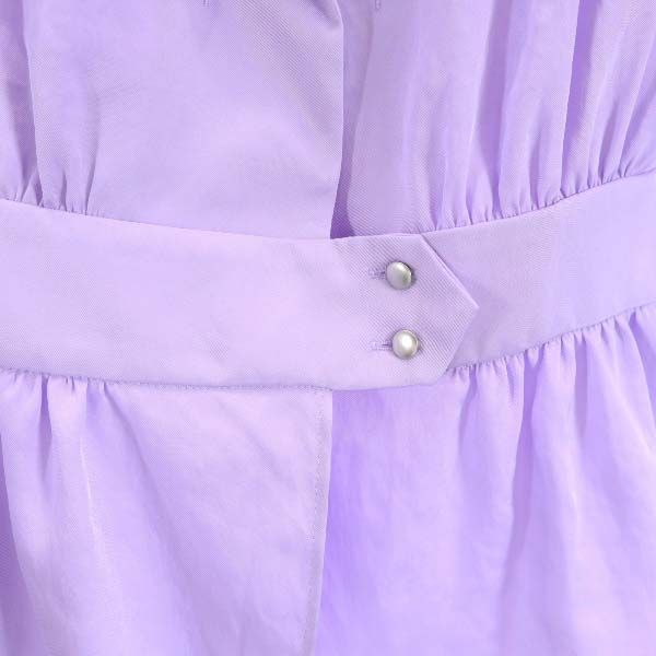 未使用 MiCi ミチ 長袖 ウエストマーク オープンカラーシャツ free パープル 開襟 レディース