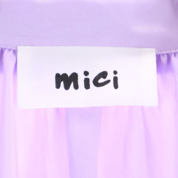 未使用 MiCi ミチ 長袖 ウエストマーク オープンカラーシャツ free パープル 開襟 レディース
