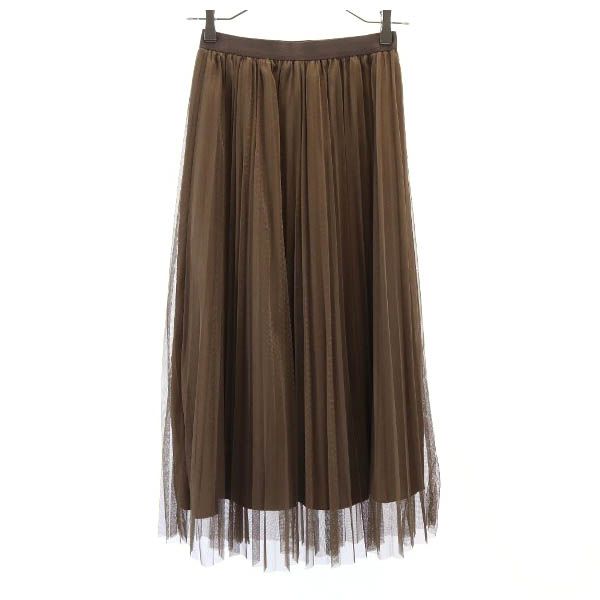 未使用 Rirandture リランドチュール チェック キャミソール 上下 セットアップ 1 グレー×ブラウン プリーツスカート レディース