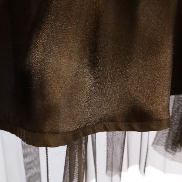 未使用 Rirandture リランドチュール チェック キャミソール 上下 セットアップ 1 グレー×ブラウン プリーツスカート レディース