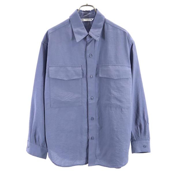 未使用 ZARA ザラ 長袖 シャツ S ブルー系 ジャケット メンズ