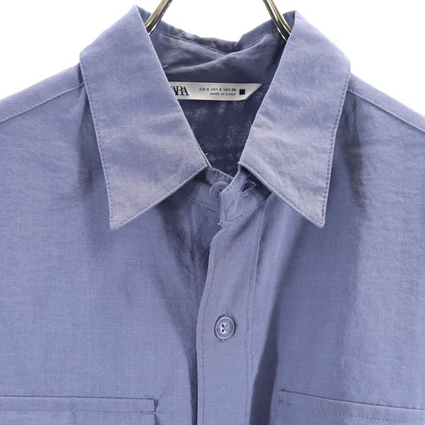 未使用 ZARA ザラ 長袖 シャツ S ブルー系 ジャケット メンズ