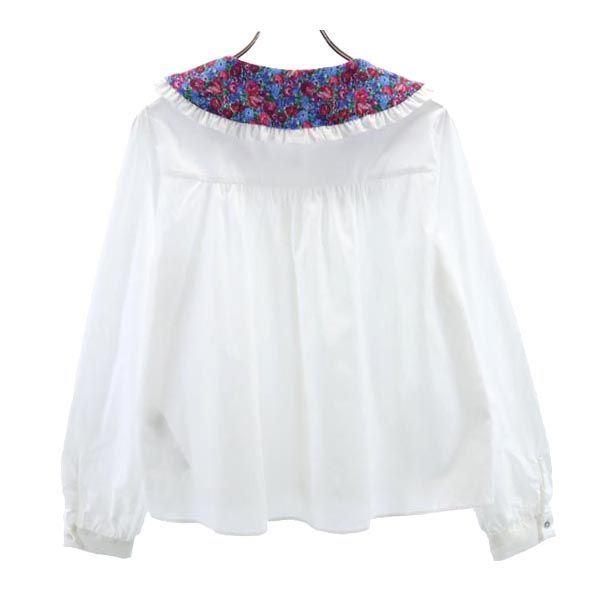 未使用 ザラ 長袖 プリントカラー シャツ M ホワイト系 ZARA レディース