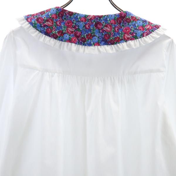 未使用 ザラ 長袖 プリントカラー シャツ M ホワイト系 ZARA レディース