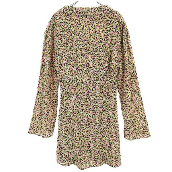 未使用 ZARA ザラ 長袖 フローラル ディッシー ボタンアップ ワンピース XS レディース