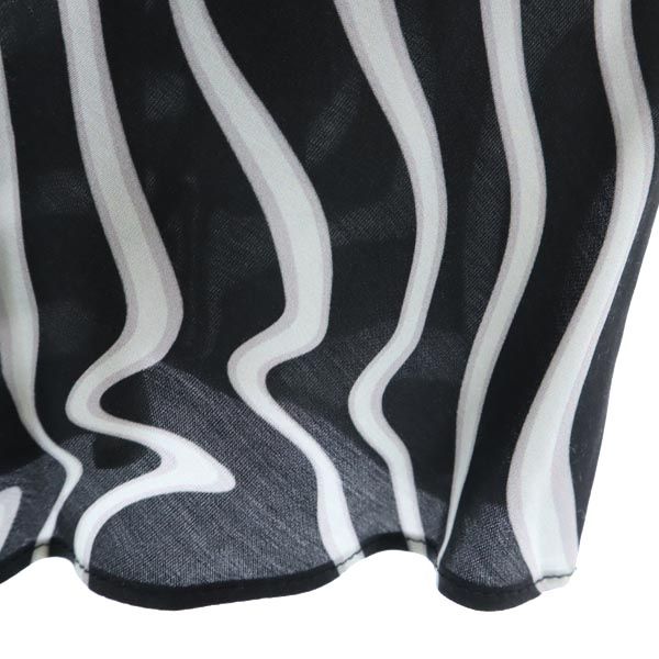 未使用 ZARA ザラ レーヨン 総柄 肩リボン キャミワンピース M ブラック系 タグ付き レディース