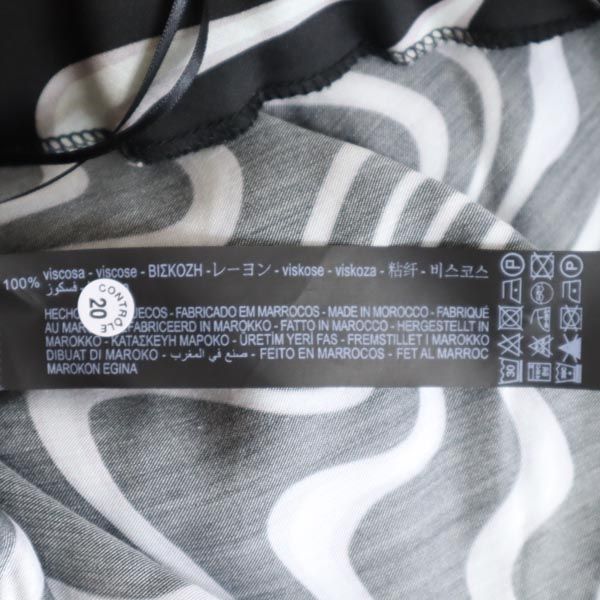 未使用 ZARA ザラ レーヨン 総柄 肩リボン キャミワンピース M ブラック系 タグ付き レディース
