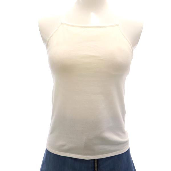 未使用 エミヨガ 日本製 ホルターネック タンクトップ 1 ベージュ系 emmi yoga カップインキャミソール ヨガウェア レディース