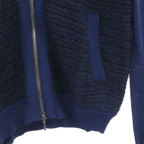 未使用 トルネードマート 長袖 テープ&カールヤーン ニットカーディガン M 紺系 TORNADO MART ジャケット メンズ