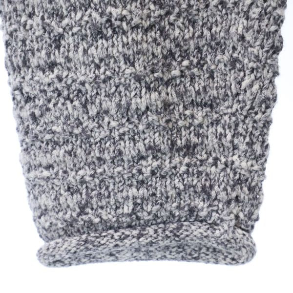 未使用 d'un a dix アナディス 長袖 フリンジ裾 コットン ニット 38 グレー セーター レディース