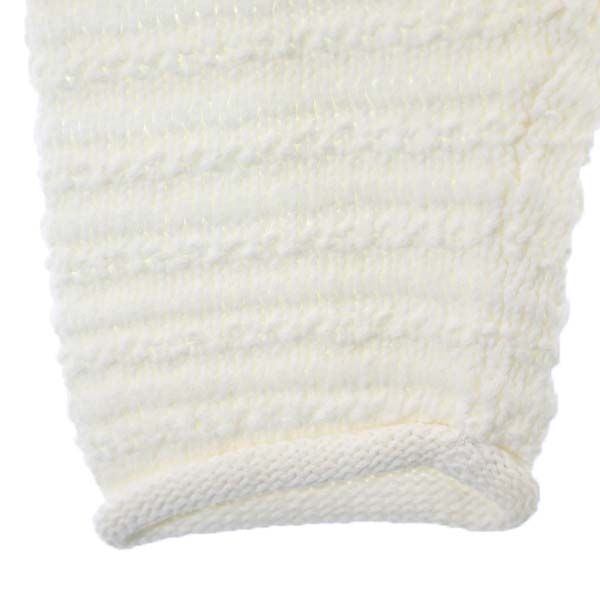 未使用 d'un a dix アナディス 長袖 フリンジ裾 コットン ニット 38 ホワイト セーター レディース