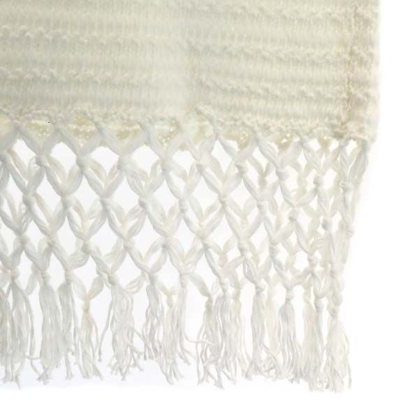 未使用 d'un a dix アナディス 長袖 フリンジ裾 コットン ニット 38 ホワイト セーター レディース