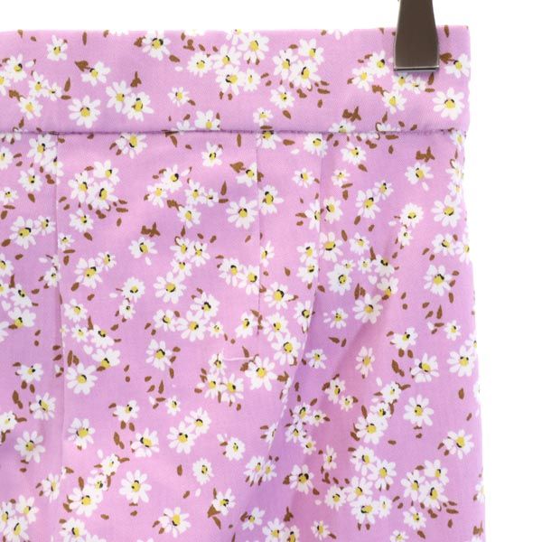 未使用 ザラ 花柄 ミニフレアプリント クロップドパンツ XS パープル系 ZARA タグ付き レディース