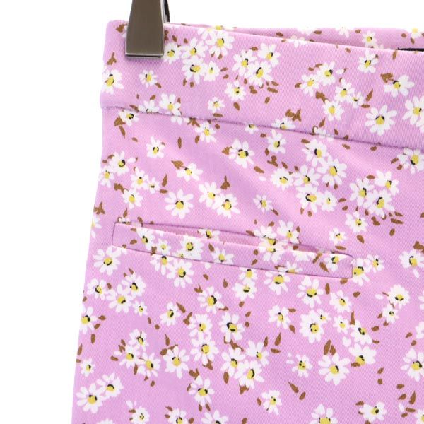未使用 ザラ 花柄 ミニフレアプリント クロップドパンツ XS パープル系 ZARA タグ付き レディース