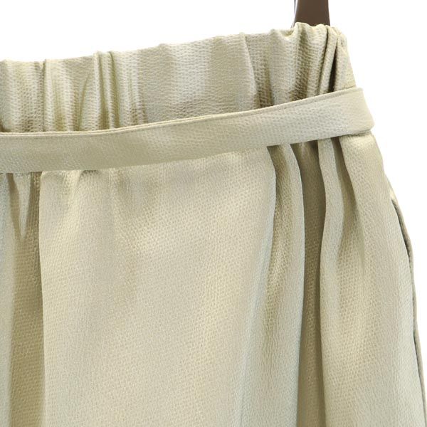 未使用 ナノユニバース ロング ワイドパンツ 36 グリーン系 nano universe タグ付き ウエストベルト レディース