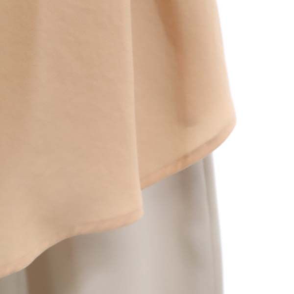 未使用 Unaca アナカ 半袖 レイヤード ワンピース 38 ベージュ フレンチスリーブ レディース