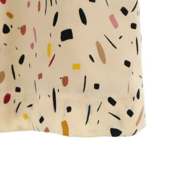 未使用 Unaca アナカ 総柄 長袖 ワンピース 38 ベージュ レディース