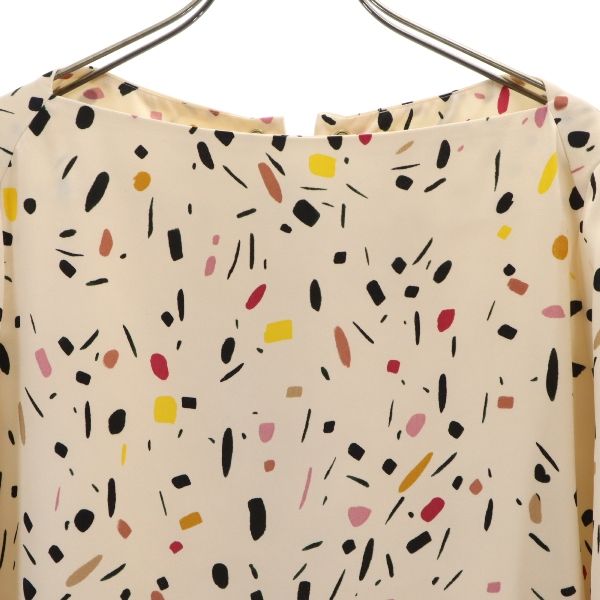 未使用 Unaca アナカ 総柄 長袖 ワンピース 38 ベージュ レディース