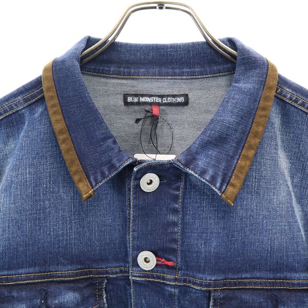 新品 BLUE MONSTER CLOTHING ブルーモンスタークロージング デニムジャケット L ストレッチ Gジャン メンズ