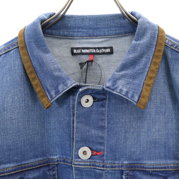 新品 BLUE MONSTER CLOTHING ブルーモンスタークロージング デニムジャケット M ストレッチ Gジャン メンズ