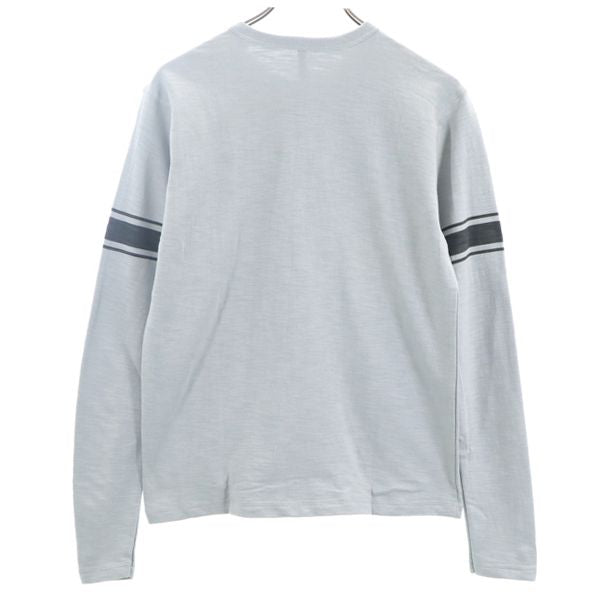 新品 長袖 スウェット Tシャツ S グレー ロンT 袖プリント メンズ