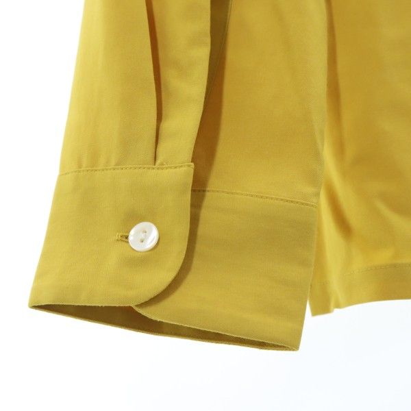 未使用 Johnbull ジョンブル 長袖 エンブロイダリー シャツ L マスタード 刺繍 メンズ