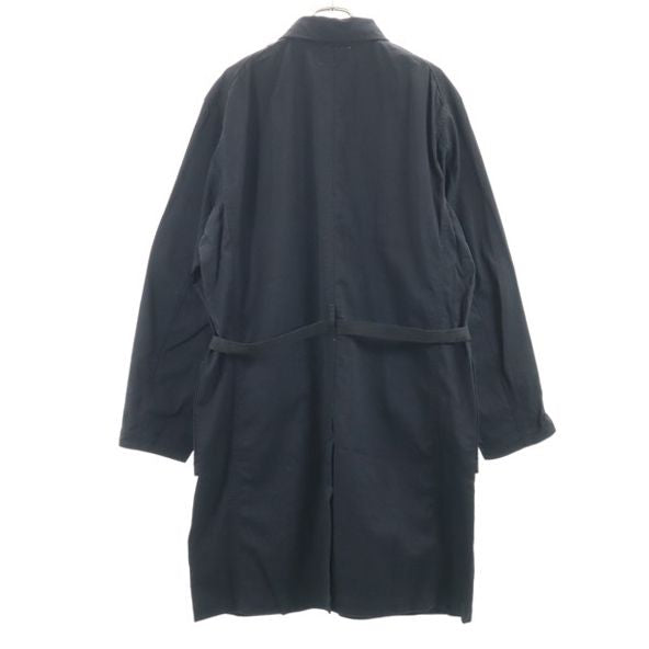 未使用 Johnbull ジョンブル オーバーダイイング ワーク コート L 黒 ナイロン ウエストベルト付き ステンカラー メンズ