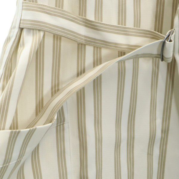 未使用 ジョンブル ストライプ コート M ベージュ系 Johnbull モロッコシリーズ ガウン風コート リネンブレンド メンズ