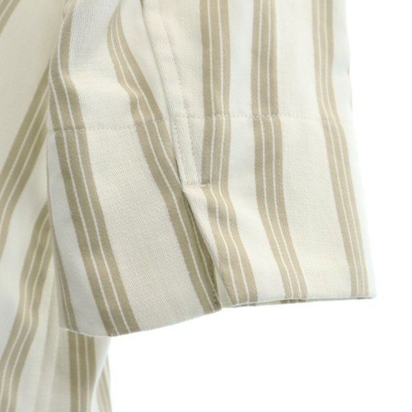 未使用 ジョンブル ストライプ コート M ベージュ系 Johnbull モロッコシリーズ ガウン風コート リネンブレンド メンズ