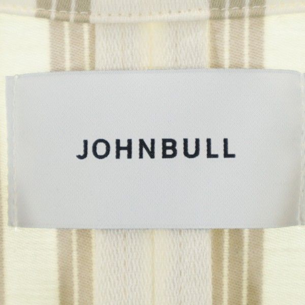 未使用 Johnbull ジョンブル ストライプ コート S ベージュ系 モロッコシリーズ ガウン風コート リネンブレンド メンズ