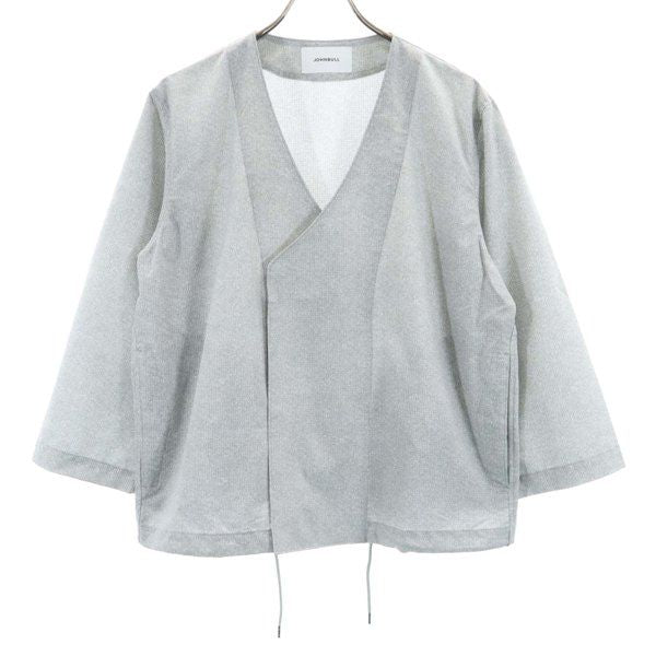 未使用 Johnbull ジョンブル 日本製 カラーレス ジャケット S グレー ノーカラー 作務衣型 メンズ