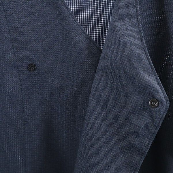 未使用 Johnbull ジョンブル 日本製 カラーレス ジャケット S 濃紺 ノーカラー 作務衣型 メンズ