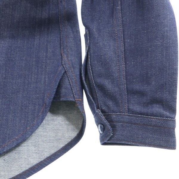 未使用 Johnbull ジョンブル 長袖 デニムシャツ 36 インディゴブルー アイワークシャツ メンズ