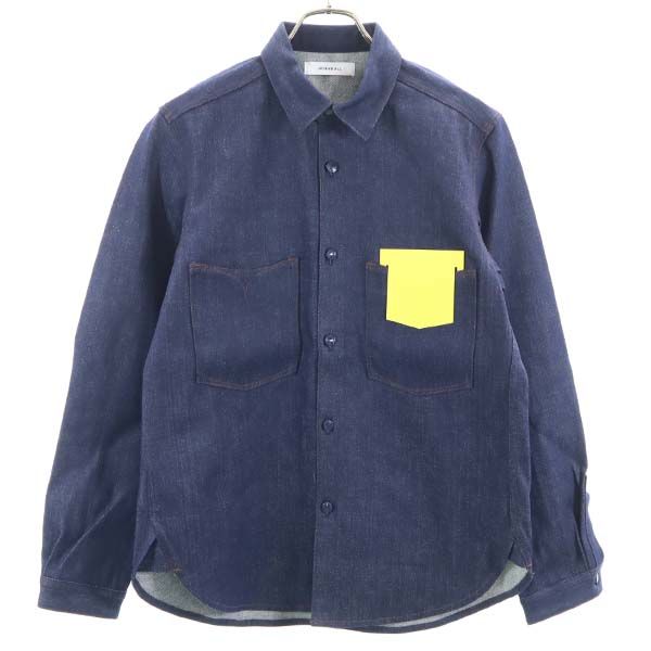 未使用 Johnbull ジョンブル 長袖 デニムシャツ 38 インディゴブルー アイワークシャツ メンズ