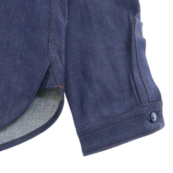 未使用 Johnbull ジョンブル 長袖 デニムシャツ 38 インディゴブルー アイワークシャツ メンズ