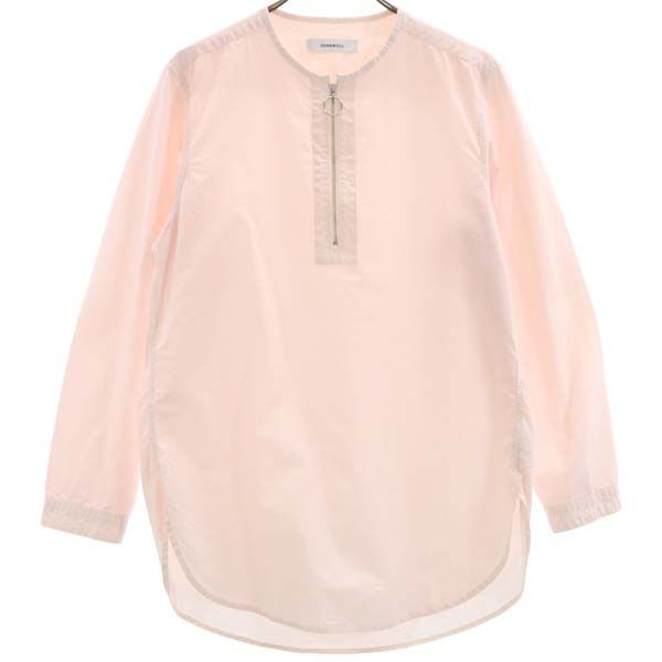 未使用 Johnbull ジョンブル 長袖 ハーフジップ シャツ S 薄ピンク オーバーダイイング プルオーバー メンズ