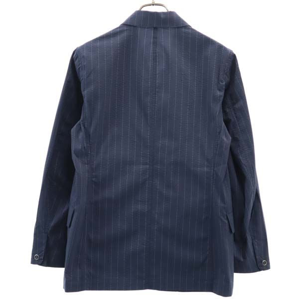 未使用 Johnbull ジョンブル ストライプ テーラードジャケット S 紺 シアサッカー地 メンズ