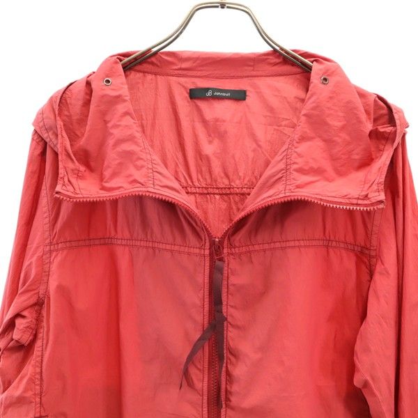 未使用 Johnbull ジョンブル 長袖 ガーメントダイ ジップパーカー M 赤 ナイロン メンズ