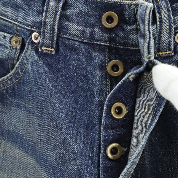 未使用 Johnbull ジョンブル HWジーンズ ストレートデニムパンツ S ジーパン ダメージ セルビッチ メンズ