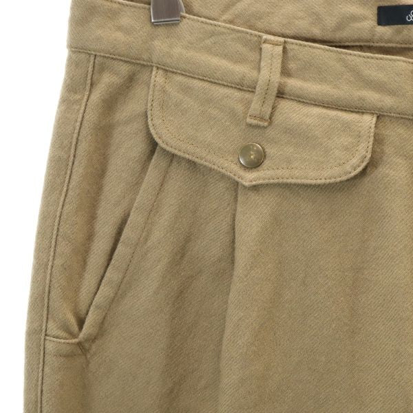 未使用 Johnbull ジョンブル ウールブレンド タック パンツ L ブラウン メンズ