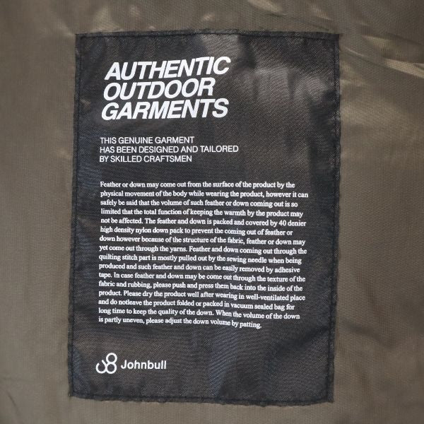 未使用 Johnbull ジョンブル デニールナイロン ルーム ダウンベスト M モスグリーン PERMAWARM メンズ