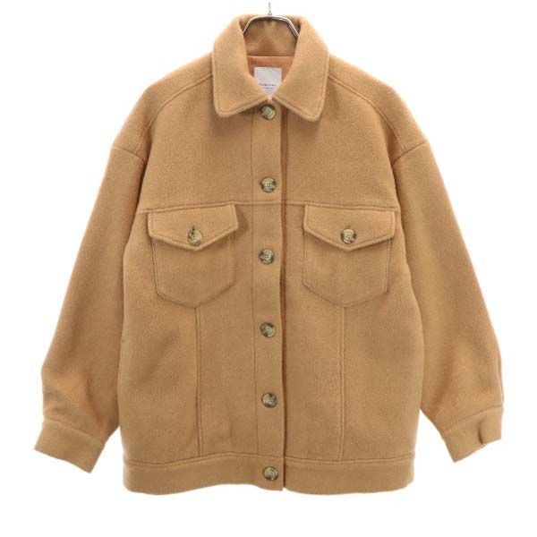 未使用 ROSE BUD ローズバッド ビッグカラー ジャケット FREE ブラウン レディース