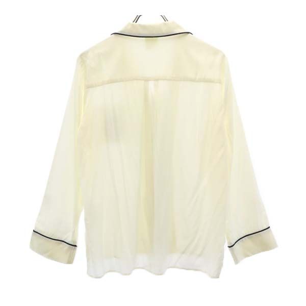 未使用 gelato pique ジェラートピケ 長袖 ルームウェア F オフホワイト パジャマ ブロードパイピングシャツ ジェラピケ レディース