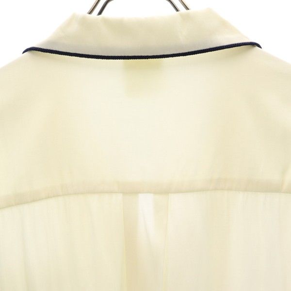 未使用 gelato pique ジェラートピケ 長袖 ルームウェア F オフホワイト パジャマ ブロードパイピングシャツ ジェラピケ レディース