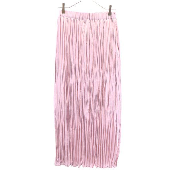 未使用 ROSE BUD ローズバッド サテン ロングスカート F ピンク ワッシャー レディース