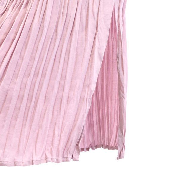 未使用 ROSE BUD ローズバッド サテン ロングスカート F ピンク ワッシャー レディース
