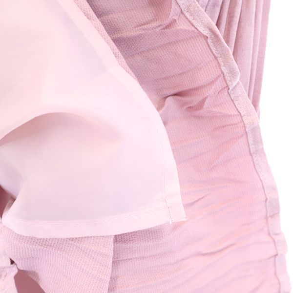 未使用 ROSE BUD ローズバッド サテン ロングスカート F ピンク ワッシャー レディース