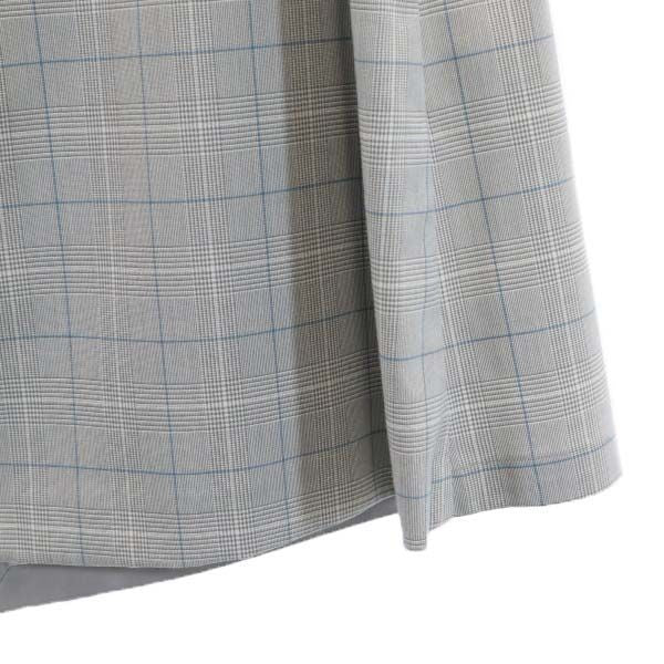 未使用 DIRECTOIRE ディレクトワール チェック柄 ミディ丈 ラップスカート 38 ライトグレー レディース